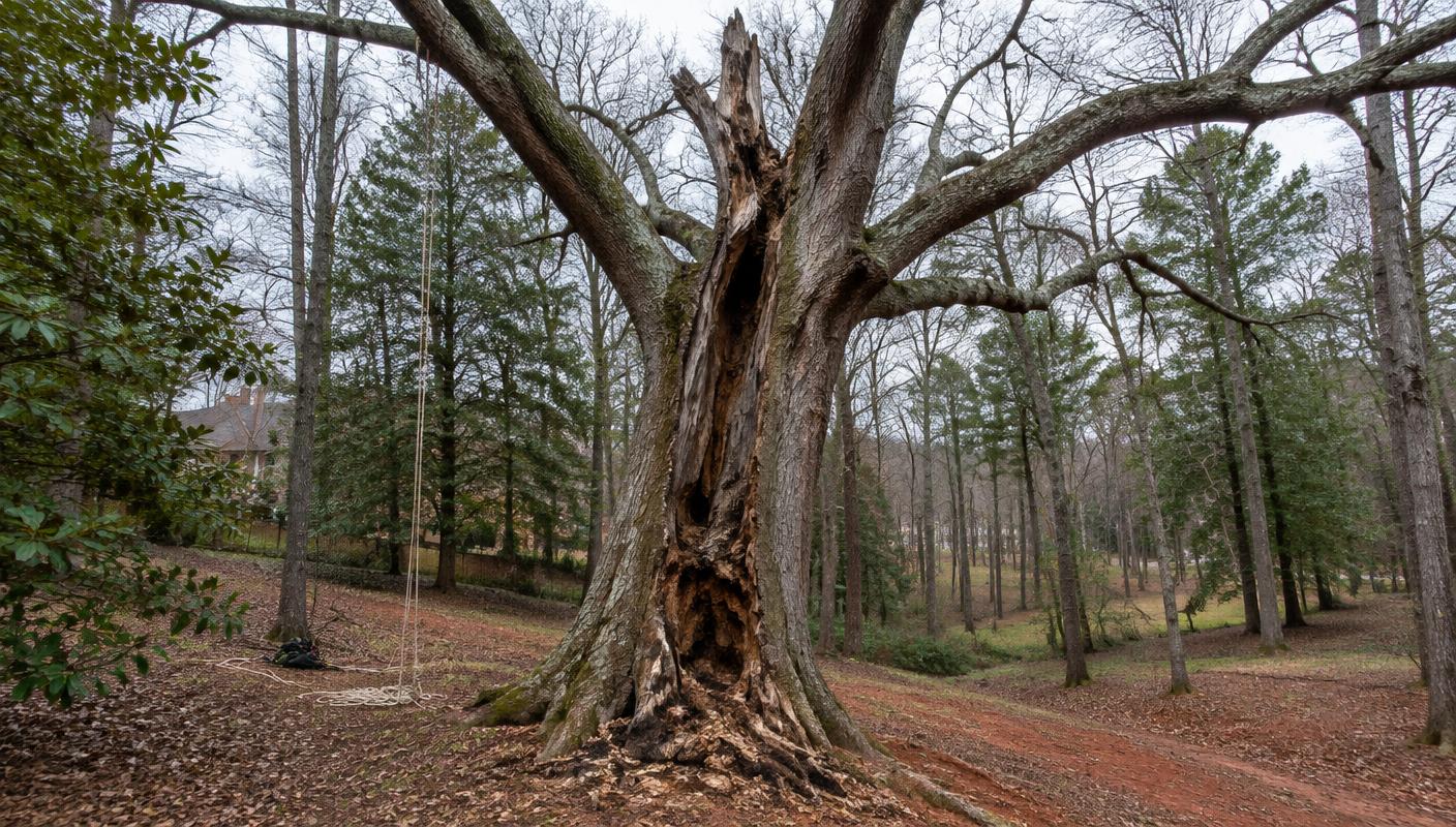 Hazardous / Dead Tree Removal on wooded residential property in Charlotte, North Carolina